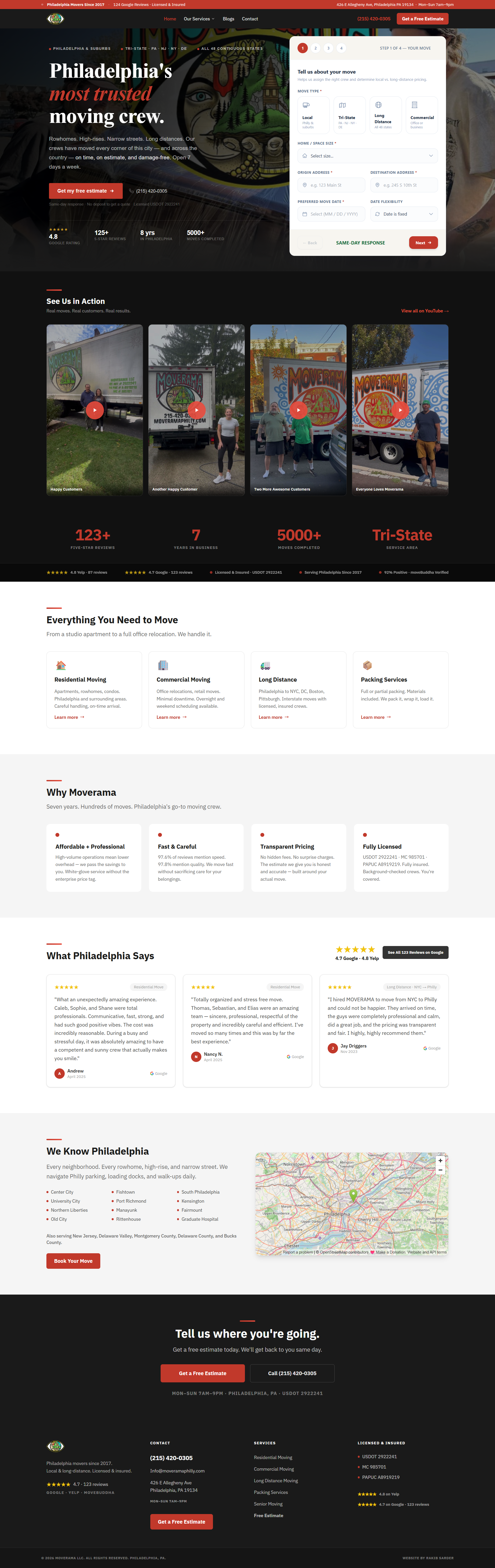Moverama - Philadelphia Movers Website & Lead Generator cover